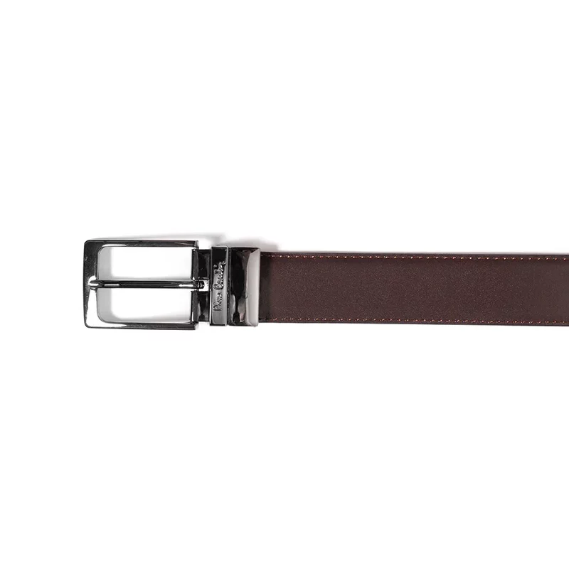 Curea barbati din piele naturala GCB208, Pierre Cardin, negru/ cafeniu