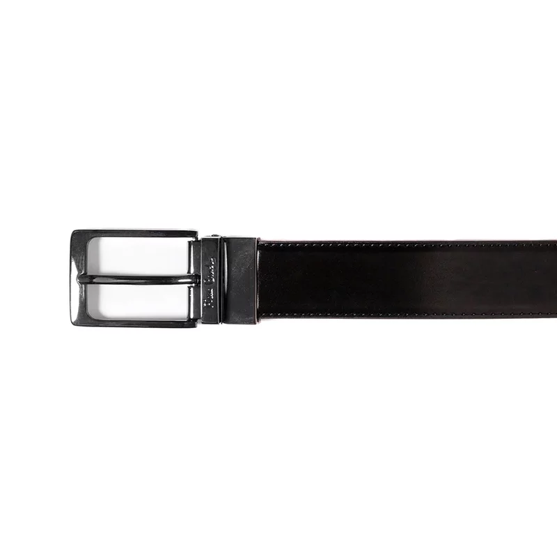 Curea barbati din piele naturala GCB208, Pierre Cardin, negru/ cafeniu