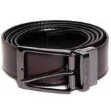 Curea barbati din piele naturala GCB208, Pierre Cardin, negru/ cafeniu